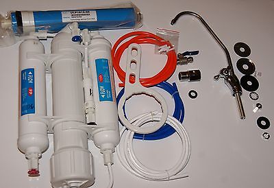 3 Stufen UMKEHR-OSMOSE ANLAGE Wasserhahn mobiler WASSERFILTER Membrane aquarium