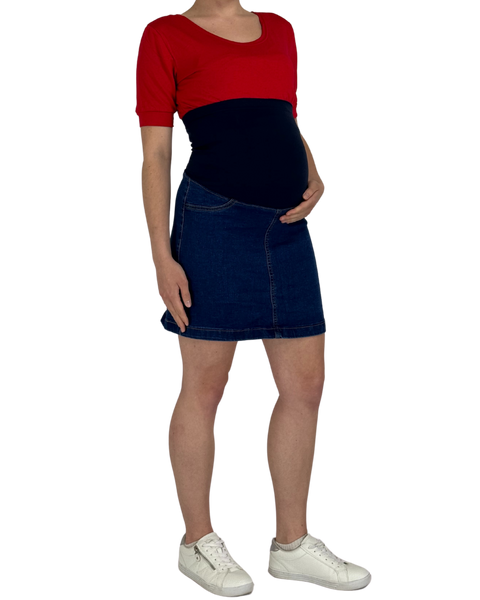 Umstandsrock Jeans Rock Bauchband Umstand Jeansrock Umstandsmode Denim