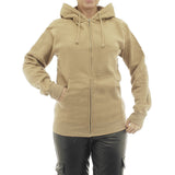 Damen Hoodie warm Fleece Kapuze Reißverschluss Zip Oversize 7177