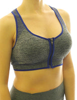 Sport BH Comfort Top Bustiers Shirt Bra Polster Reißverschluss Fitness 0323