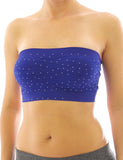 BH Comfort Bustier Top Push up Bra Sport Neon Farben Trägerlos Nieten 605-1