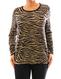 Damen Langarm Shirt Pullover Tiger Muster Bluse Tunika T-Shirt 351