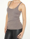 Glitzer Hemd Bluse Blouse Top Shirt ohne Ärmel Ärmellos weich stretch