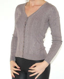Strickjacke Wolle mit Cashmere Jacke Top Langarm V-Ausschnitt kurz