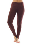 Thermo Fleece hoher Bund mit Steg Leggings Baumwolle Leggins Hose