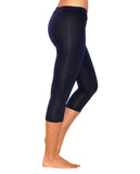 Damen 3/4 Capri Leggings Leggins blickdicht Baumwolle Hose Wäsche