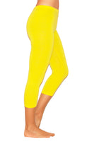 Damen Capri Leggings 3/4 Baumwolle GELB XXL