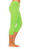 Damen 3/4 Capri Leggings Leggins blickdicht Baumwolle Hose Wäsche