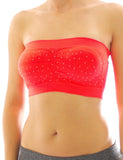 BH Comfort Bustier Top Push up Bra Sport Neon Farben Trägerlos Nieten 605-1