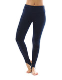 Thermo Leggings hoher Bund hinter Ferse mit Steg Baumwolle Hose