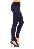 Damen Leggings Leggins lang hoher Bund blickdicht Baumwolle