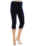 Capri 3/4 Leggings Spitze Baumwolle Damen blickdicht Hose Wäsche