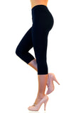 Damen Capri 3/4 Leggings Baumwolle hoher Bund Leggins Wäsche