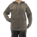 Damen Hoodie warm Fleece Kapuze Reißverschluss Zip Oversize 7177