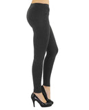 Damen Leggings Leggins lang hoher Bund blickdicht Baumwolle
