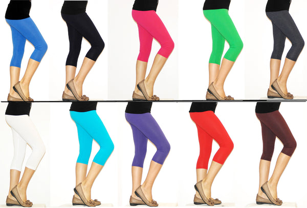 Kinder Mädchen Hose Leggings Leggins Capri 3/4 kurz Knie blickdicht Baumwolle