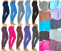 Leggings Leggins lang Thermo Baumwolle Fleece Futter warm Röre Hose