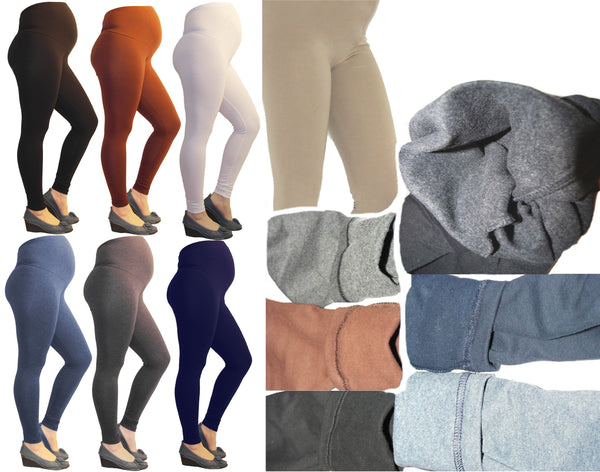 Umstand-Leggings Thermo hose lang Umstandsleggings Baumwolle Fleece