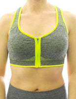 Sport BH Comfort Top Bustiers Shirt Bra Polster Reißverschluss Fitness 0323