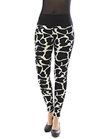 Damen Leggings lang hoher Bund Hose blickdicht Leo Leopard Tier-Muster Leggins