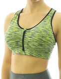 Sport BH Bustiers Comfort Top Shirt Bra Polster Reißverschluss Fitness QZ008