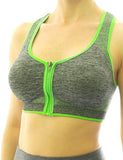 Sport BH Comfort Top Bustiers Shirt Bra Polster Reißverschluss Fitness 0323