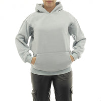 Damen Hoodie warm Vlies Kapuze Pulli Oversize Pullover Tasche vorne 7260