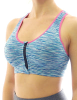 Sport BH Bustiers Comfort Top Shirt Bra Polster Reißverschluss Fitness QZ008