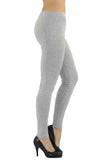 Damen Leggings Leggins lang hoher Bund blickdicht Baumwolle