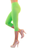 Damen Capri 3/4 Leggings Baumwolle hoher Bund Leggins Wäsche