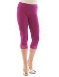 Capri 3/4 Leggings Spitze Baumwolle Damen blickdicht Hose Wäsche