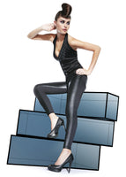 Hose Stretch Leggings figurbetont Kunstleder Fleece elastisch Ingrid