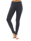 Thermo Fleece hoher Bund mit Steg Leggings Baumwolle Leggins Hose