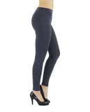 Damen Leggings Leggins lang hoher Bund blickdicht Baumwolle