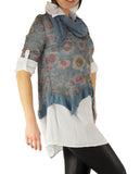 Hemd Shirt Tunika Poncho Bluse Tank TOP 3 Teile SET T-Shirt Gr XS-S-M