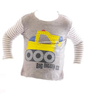 Kinder Baby Shirt Langarm Streifen Pullover Pulli Digger-5
