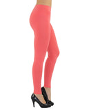 Damen Leggings Leggins lang hoher Bund blickdicht Baumwolle