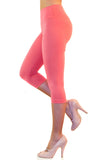 Damen Capri 3/4 Leggings Baumwolle hoher Bund Leggins Wäsche