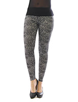 Damen Leggings lang hoher Bund Hose blickdicht Leo Leopard Tier-Muster Leggins