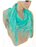 Schal Tuch Spitze Halstuch Rundschal Seide Baumwolle 1,5m lang Umhängetuch Weich