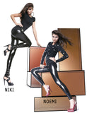 Leggings Hose Leggins wie Kunst-leder Glanz Latex Röhre niki noemi