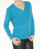 Strickjacke Wolle mit Cashmere warme Jacke Cardigan V-Ausschnitt