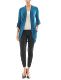 Kardigan Poncho Jacket Jacke lang Tunika Mantel Blouse Top Shirt