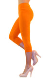 Damen Capri 3/4 Leggings Baumwolle hoher Bund Leggins Wäsche