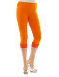 Capri 3/4 Leggings Spitze Baumwolle Damen blickdicht Hose Wäsche