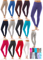 Thermo Fleece hoher Bund mit Steg Leggings Baumwolle Leggins Hose