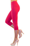 Damen Capri 3/4 Leggings Baumwolle hoher Bund Leggins Wäsche