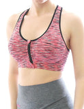 Sport BH Bustiers Comfort Top Shirt Bra Polster Reißverschluss Fitness QZ008