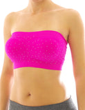 BH Comfort Bustier Top Push up Bra Sport Neon Farben Trägerlos Nieten 605-1