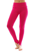 Thermo Fleece hoher Bund mit Steg Leggings Baumwolle Leggins Hose